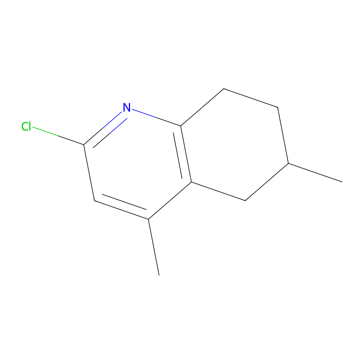 2-Chloro-4,6-dimethyl-5,6,7,8-tetrahydroquinoline molecular structure, CAS 2385010-27-3