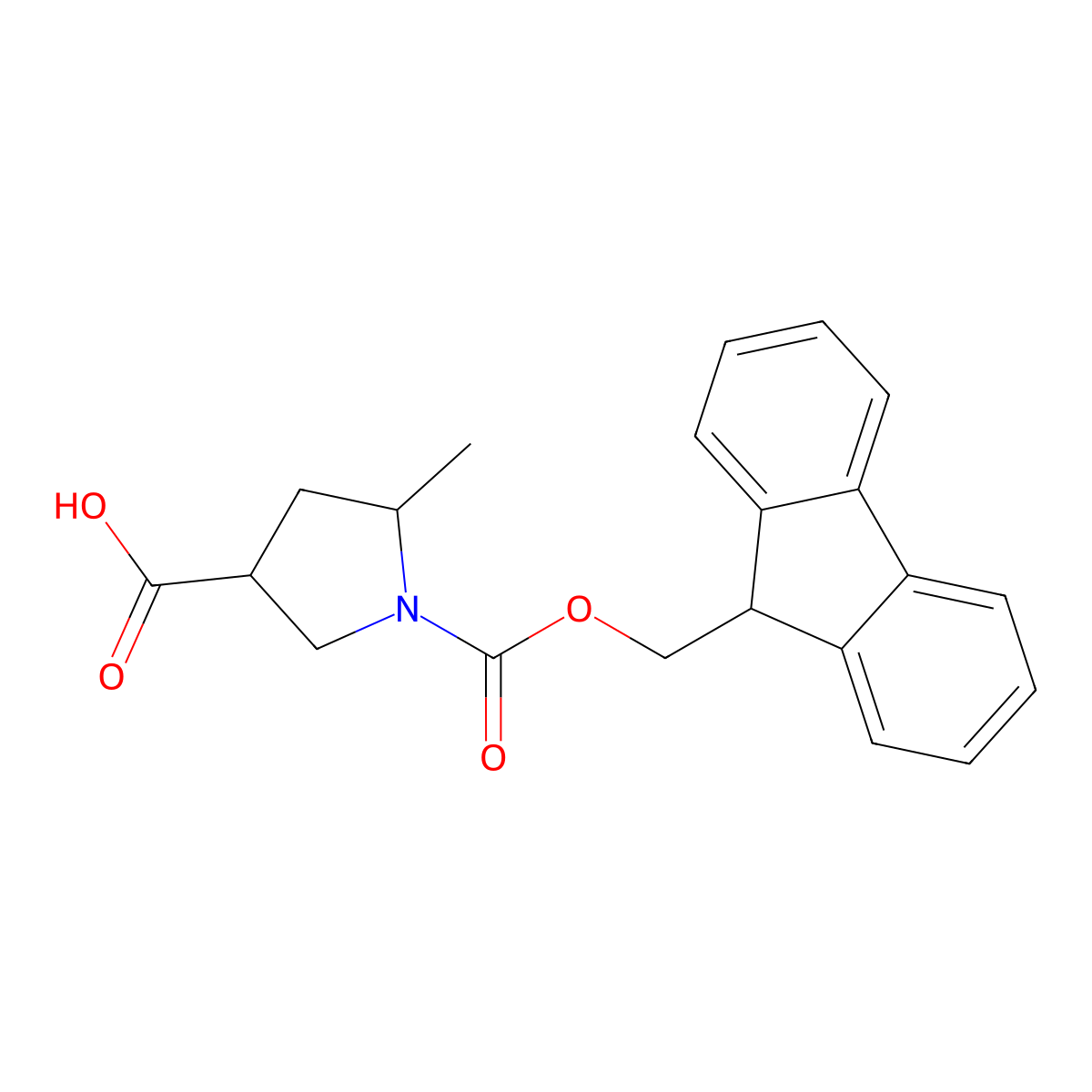 1-{[(9H-fluoren-9-yl)methoxy]carbonyl}-5-methylpyrrolidine-3-carboxylic acid molecular structure, CAS 2385014-13-9