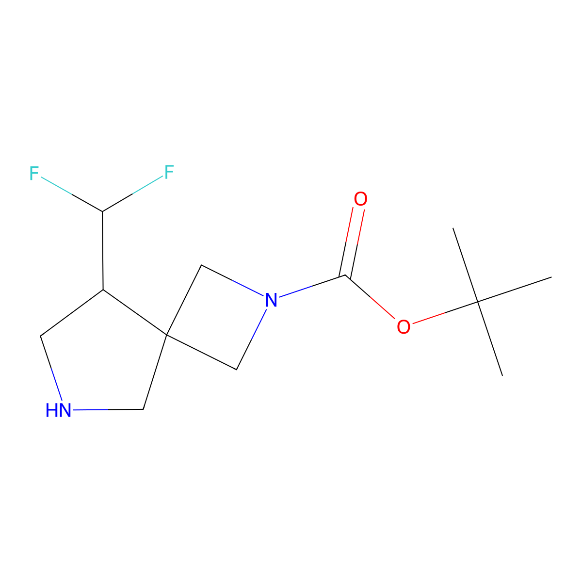 Tert-butyl 5-(difluoromethyl)-2,7-diazaspiro[3.4]octane-2-carboxylate molecular structure, CAS 2385017-21-8