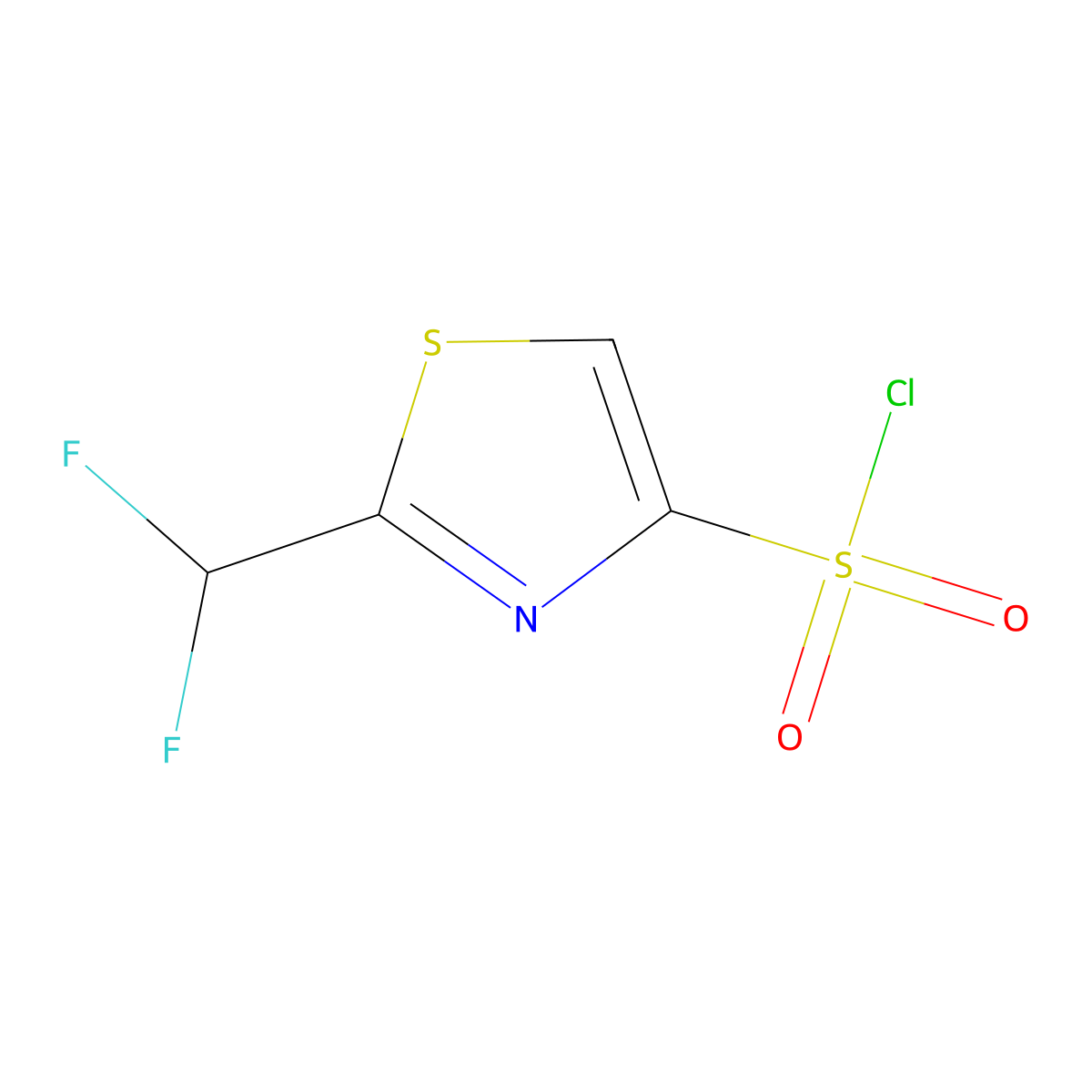 2-(Difluoromethyl)-1,3-thiazole-4-sulfonyl chloride molecular structure, CAS 2385020-33-5