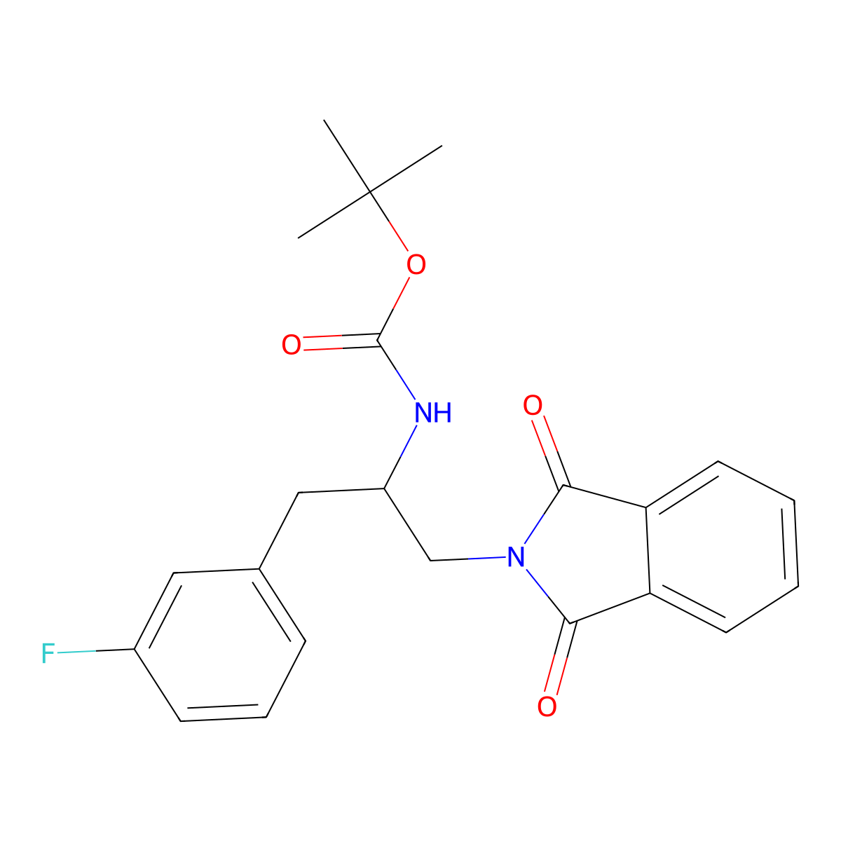 tert-Butyl (1-(1,3-dioxoisoindolin-2-yl)-3-(3-fluorophenyl)propan-2-yl)carbamate molecular structure, CAS 2385022-96-6