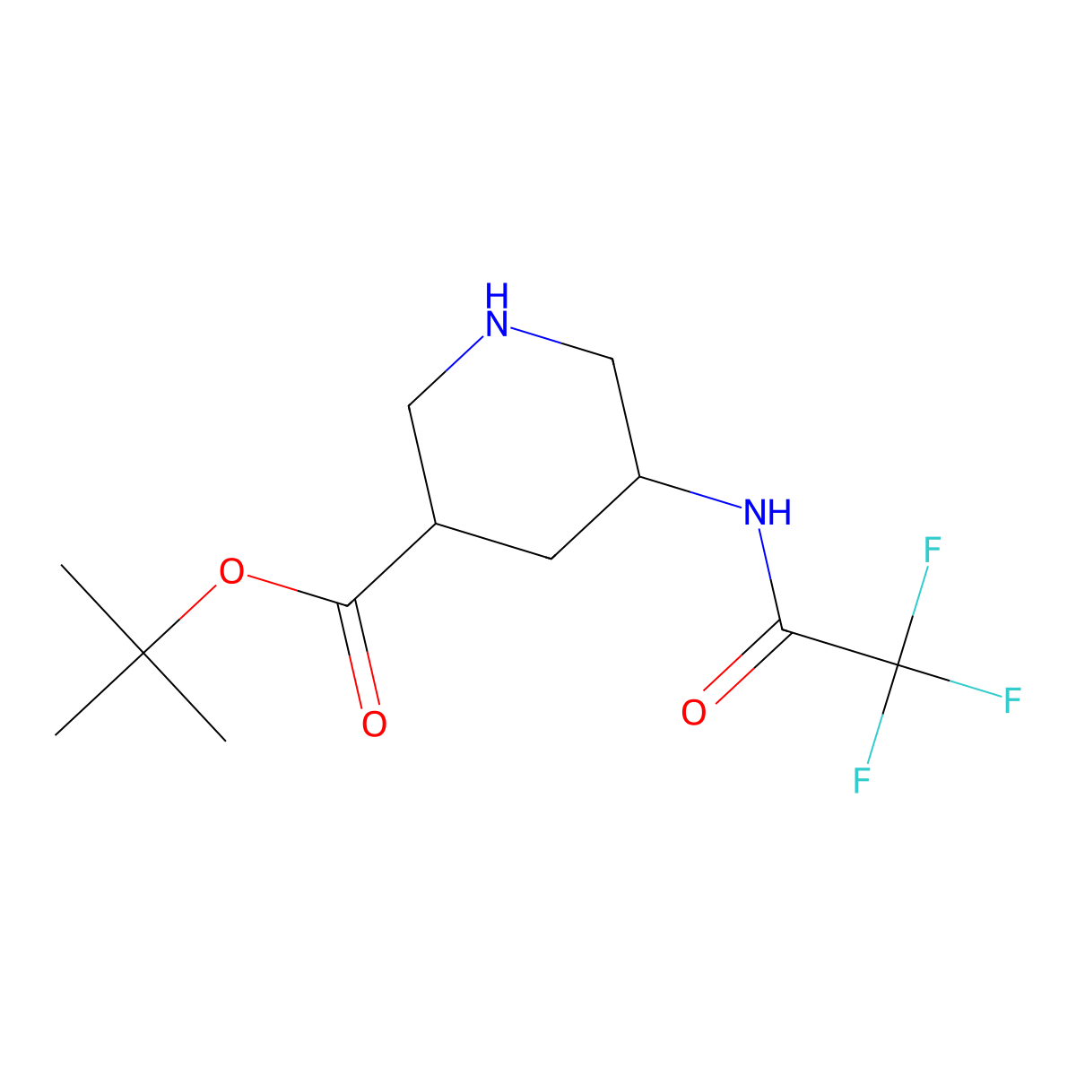 Tert-butyl 5-(trifluoroacetamido)piperidine-3-carboxylate molecular structure, CAS 2385030-03-3