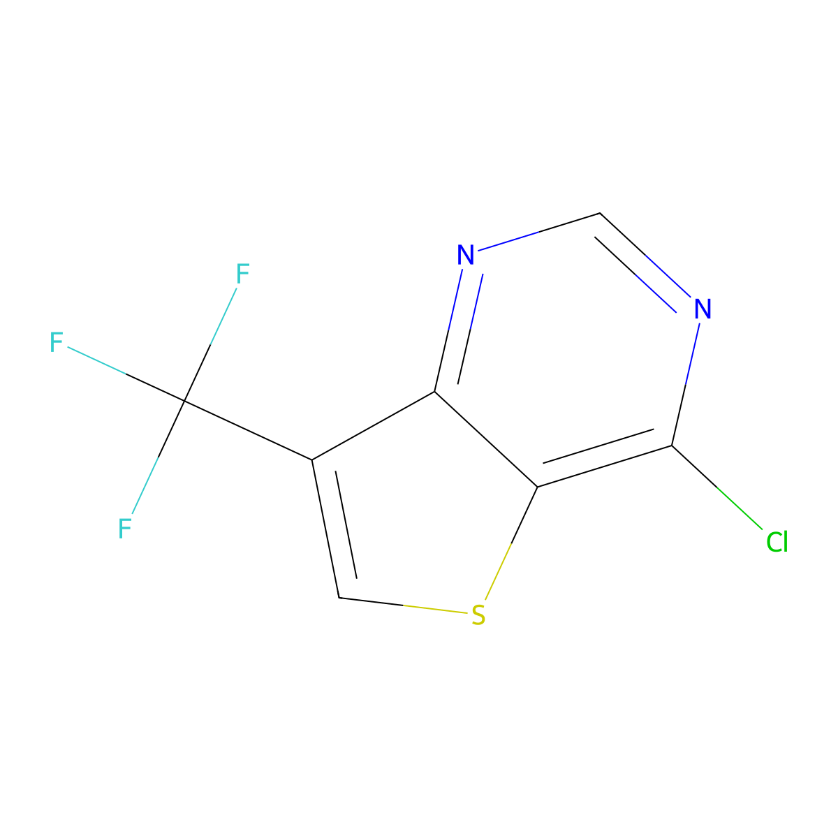 4-Chloro-7-(trifluoromethyl)thieno[3,2-D]pyrimidine molecular structure, CAS 2385031-14-9