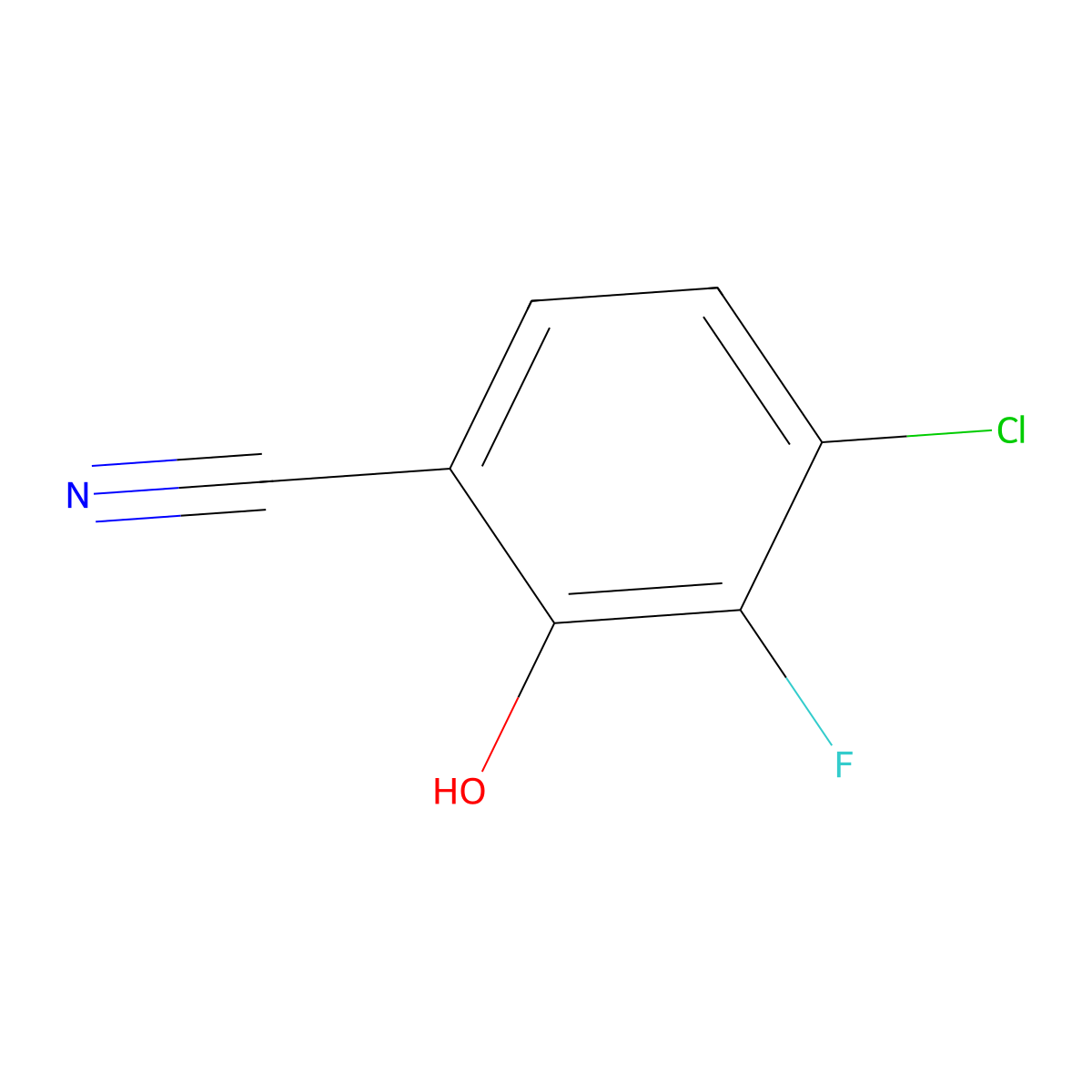 4-Chloro-3-fluoro-2-hydroxybenzonitrile molecular structure, CAS 2385034-45-5