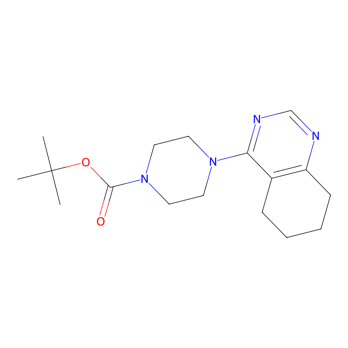 Tert-butyl 4-(5,6,7,8-tetrahydroquinazolin-4-yl)piperazine-1-carboxylate molecular structure, CAS 2385042-01-1