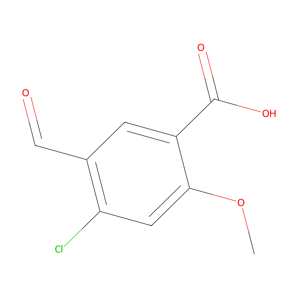 4-Chloro-5-formyl-2-methoxybenzoic acid molecular structure, CAS 2385044-92-6