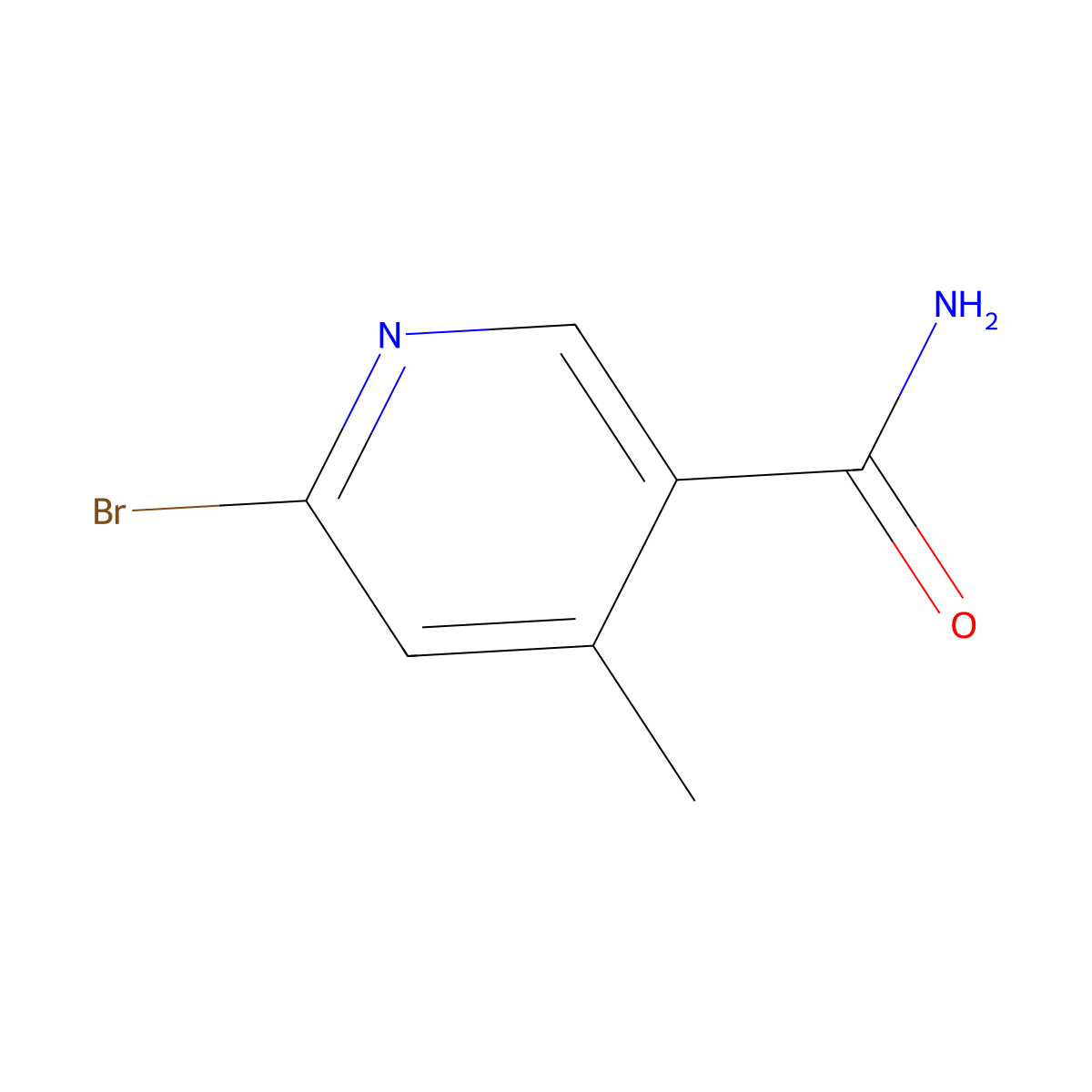 6-Bromo-4-methylnicotinamide molecular structure, CAS 2385048-34-8