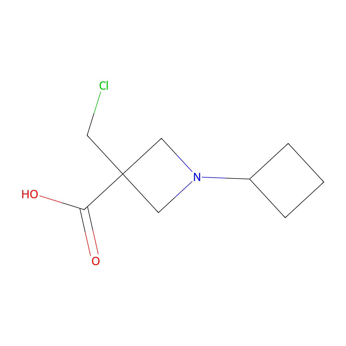 3-(Chloromethyl)-1-cyclobutylazetidine-3-carboxylic acid molecular structure, CAS 2385049-06-7