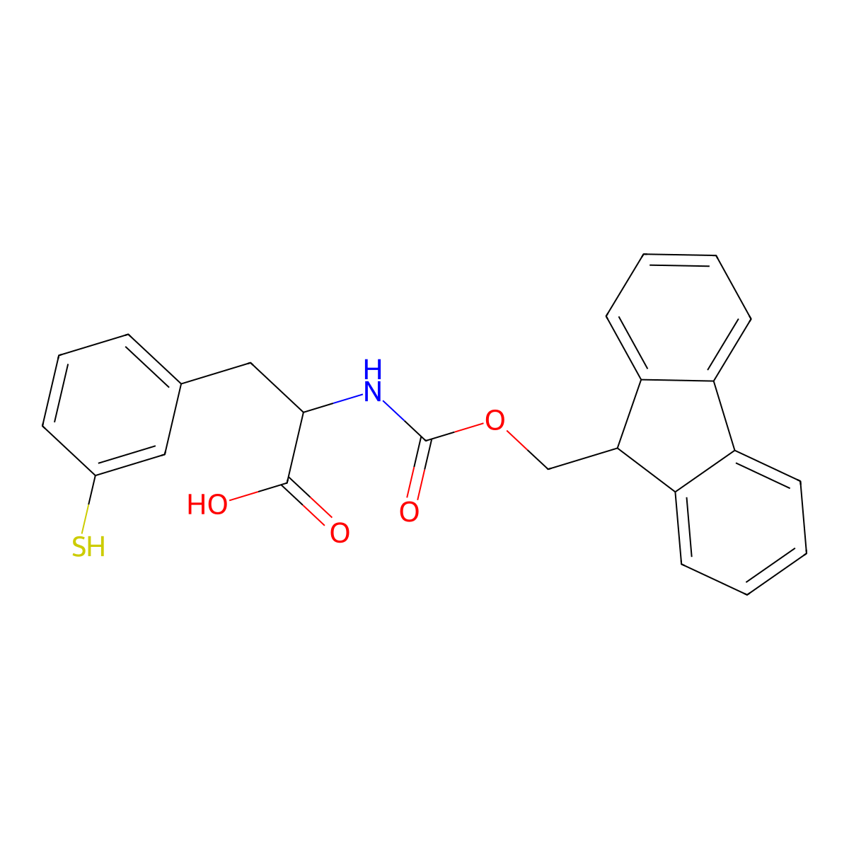 2-({[(9H-fluoren-9-yl)methoxy]carbonyl}amino)-3-(3-sulfanylphenyl)propanoic acid molecular structure, CAS 2385062-75-7