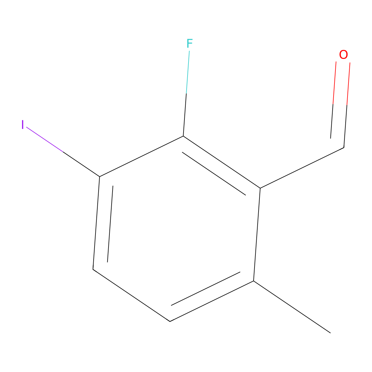 2-Fluoro-3-iodo-6-methylbenzaldehyde molecular structure, CAS 2385063-06-7