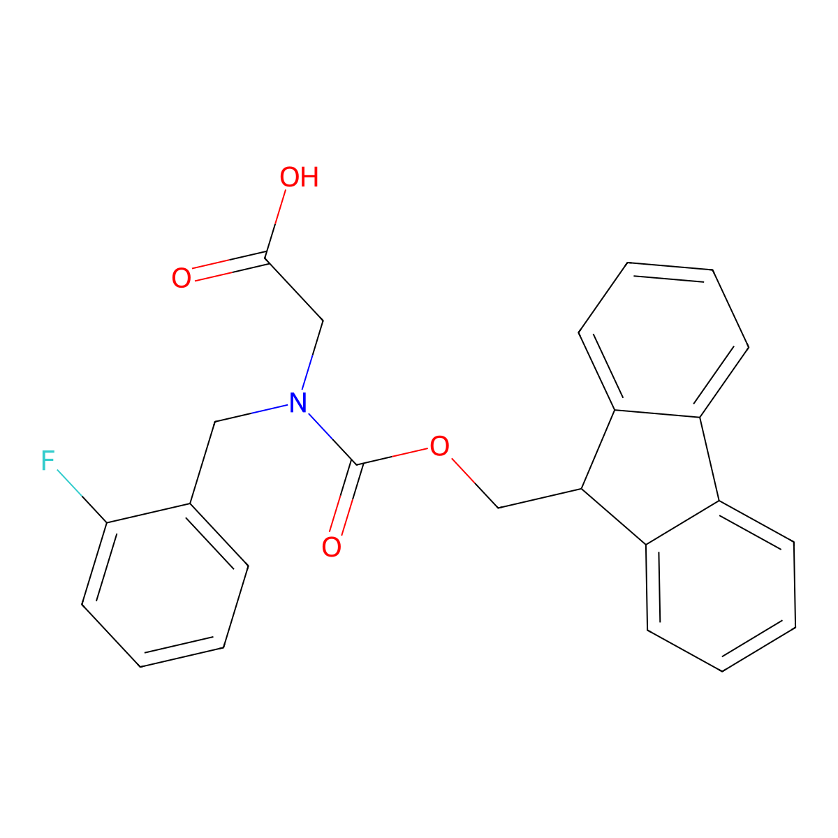 N-Fmoc-N-(2-fluorobenzyl)-glycine molecular structure, CAS 2385070-08-4