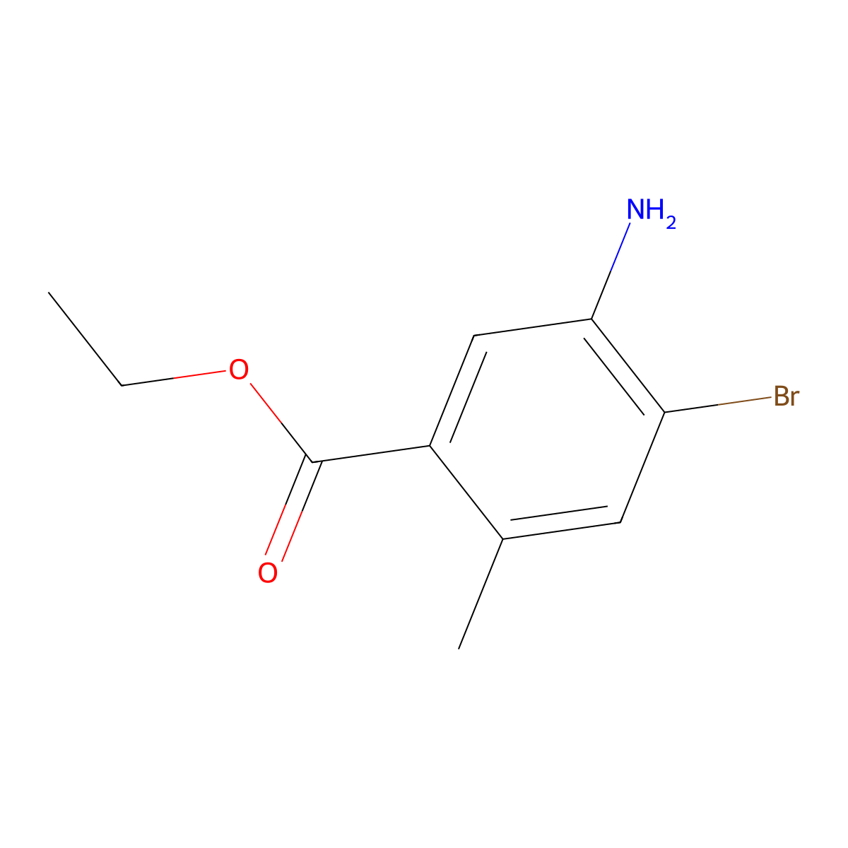 Ethyl 5-amino-4-bromo-2-methylbenzoate molecular structure, CAS 2385070-69-7