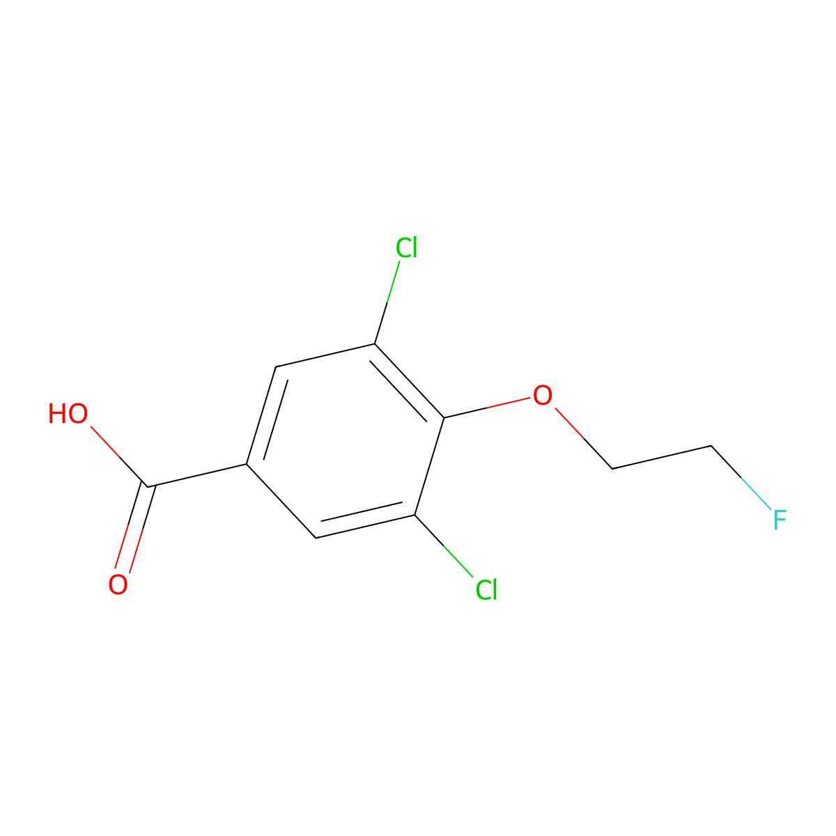 3,5-Dichloro-4-(2-fluoroethoxy)benzoic acid molecular structure, CAS 2385072-46-6