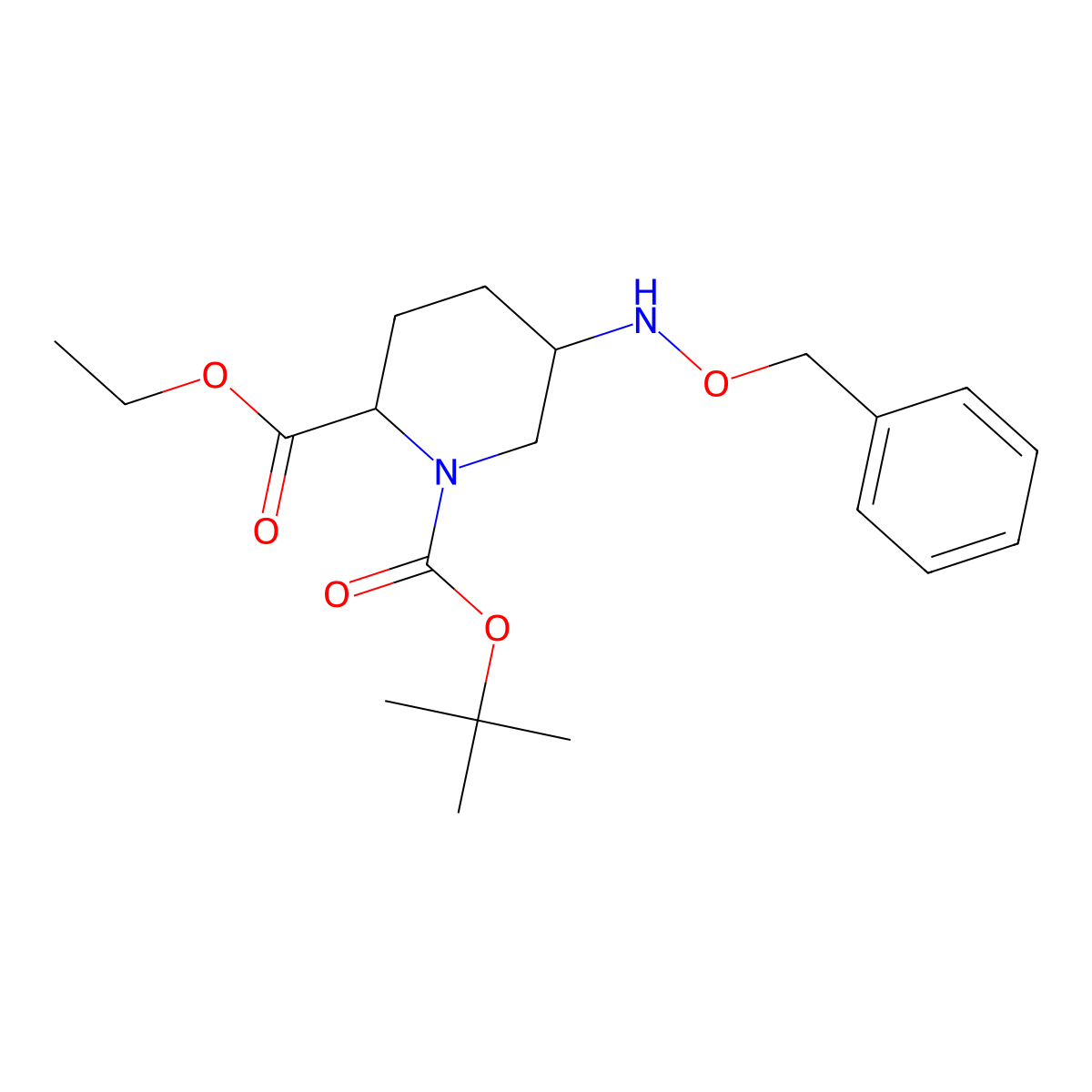 1-(tert-Butyl) 2-ethyl 5-((benzyloxy)amino)piperidine-1,2-dicarboxylate molecular structure, CAS 2385079-46-7