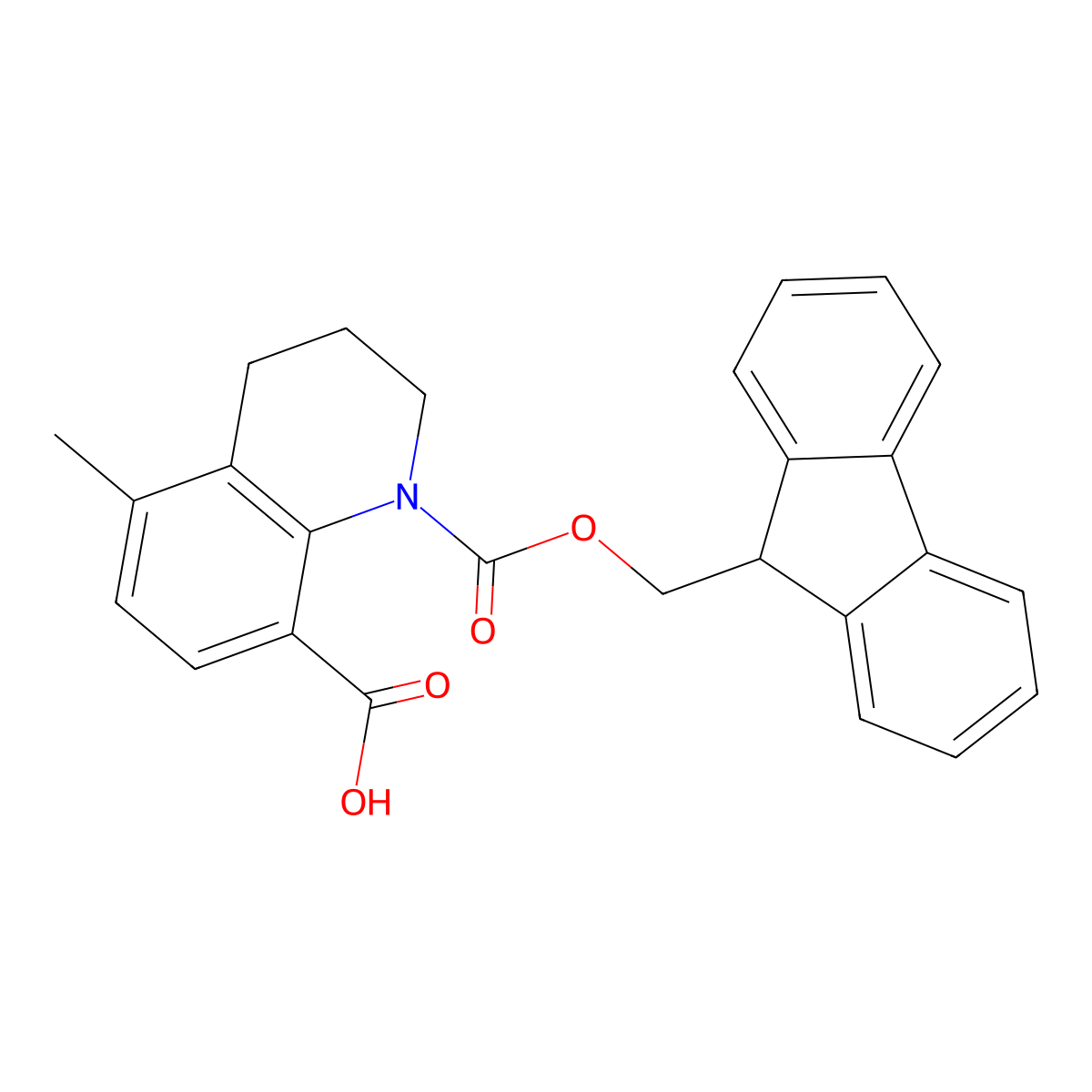 1-{[(9H-fluoren-9-yl)methoxy]carbonyl}-5-methyl-1,2,3,4-tetrahydroquinoline-8-carboxylic acid molecular structure, CAS 2385086-83-7