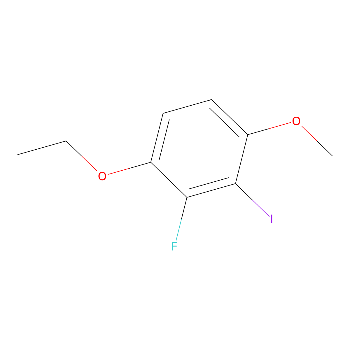 1-Ethoxy-2-fluoro-3-iodo-4-methoxybenzene molecular structure, CAS 2385093-38-7
