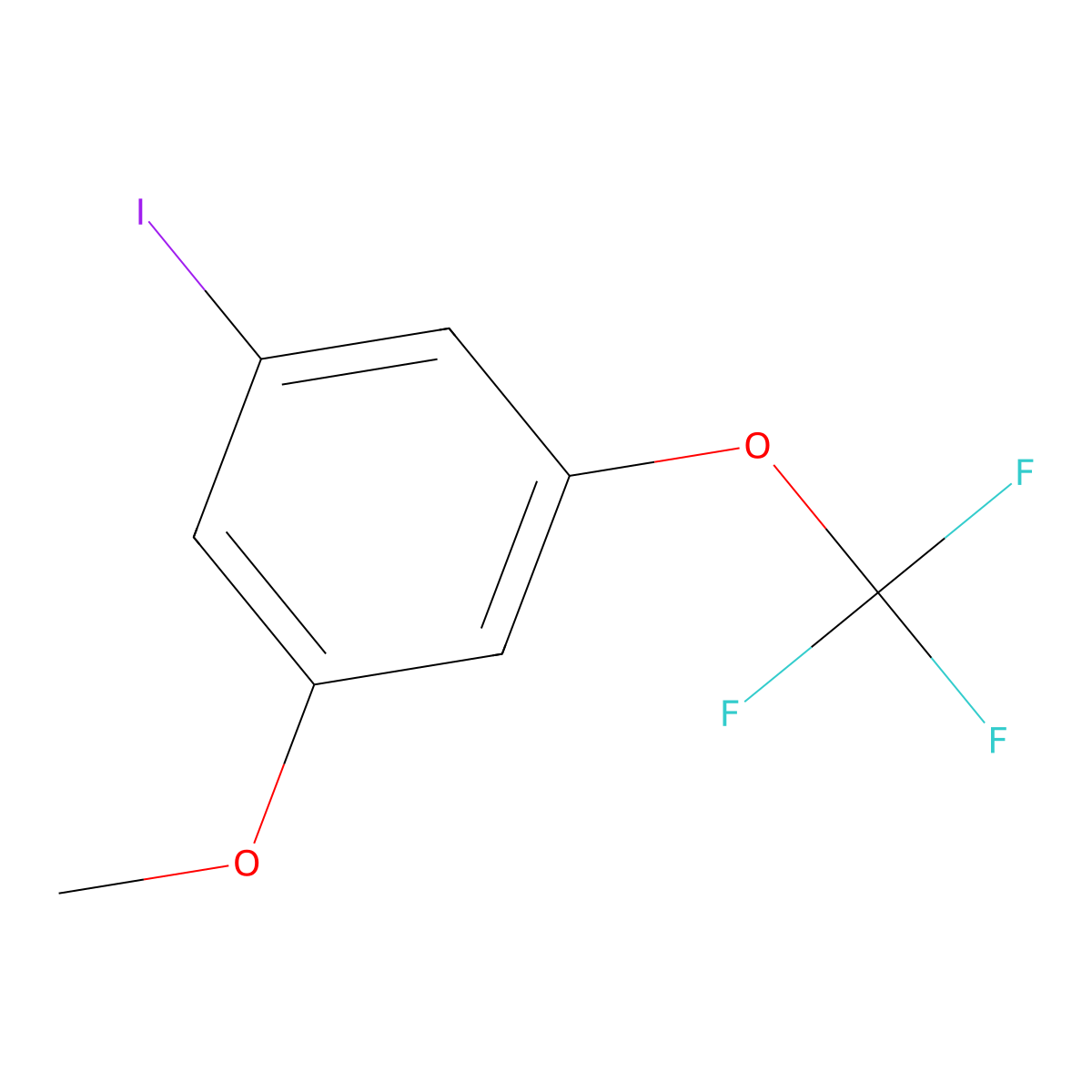 1-Iodo-3-methoxy-5-(trifluoromethoxy)benzene molecular structure, CAS 2385093-39-8
