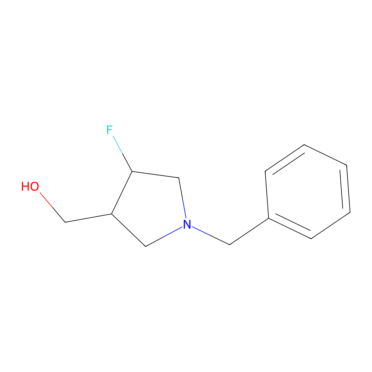 (1-Benzyl-4-fluoropyrrolidin-3-yl)methanol molecular structure, CAS 2385097-42-5