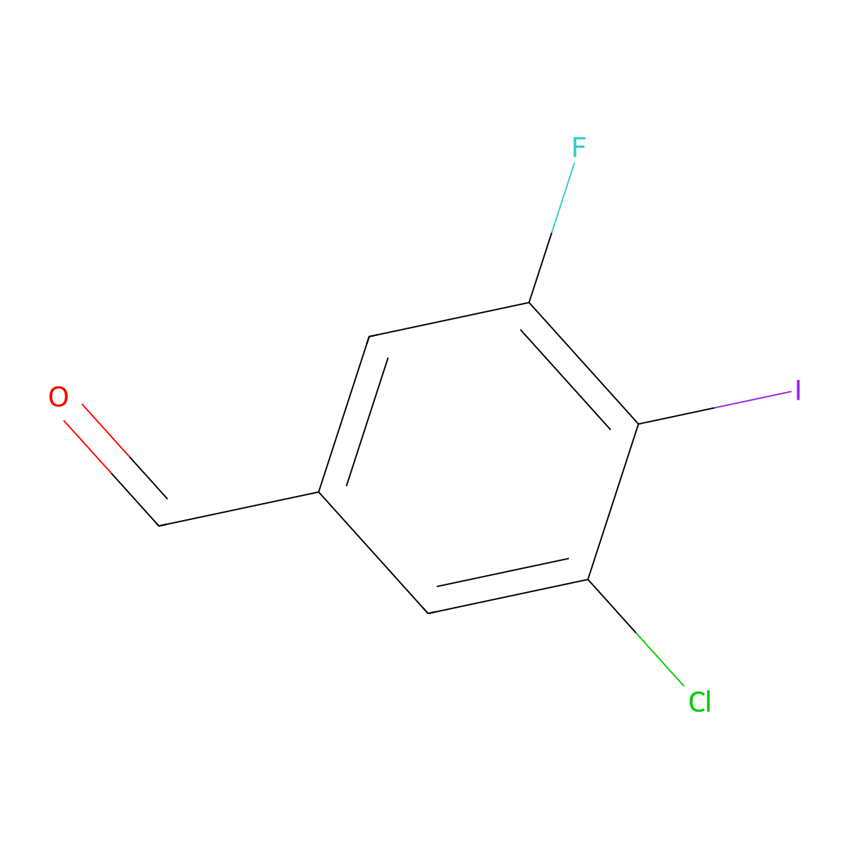 3-Chloro-5-fluoro-4-iodobenzaldehyde molecular structure, CAS 2385098-02-0