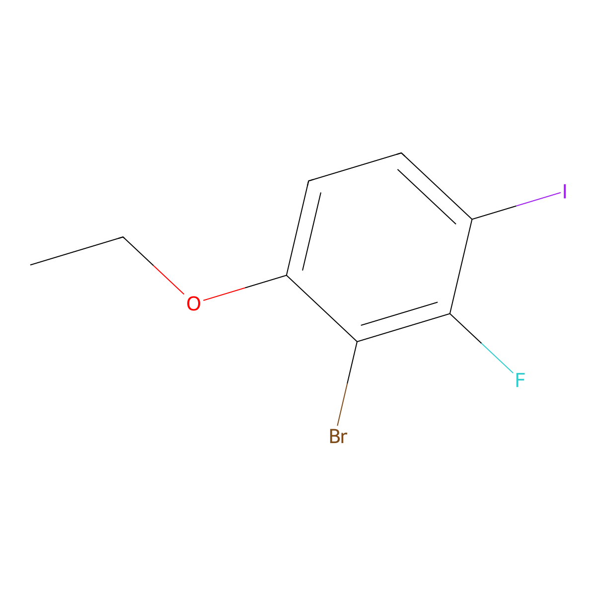 2-Bromo-1-ethoxy-3-fluoro-4-iodobenzene molecular structure, CAS 2385106-85-2