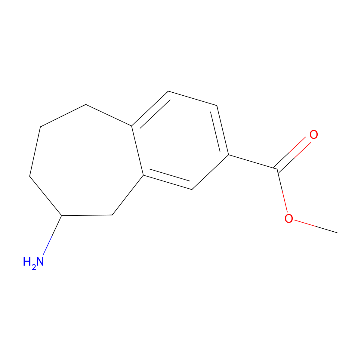 methyl 8-amino-6,7,8,9-tetrahydro-5H-benzo[7]annulene-2-carboxylate molecular structure, CAS 2385107-32-2