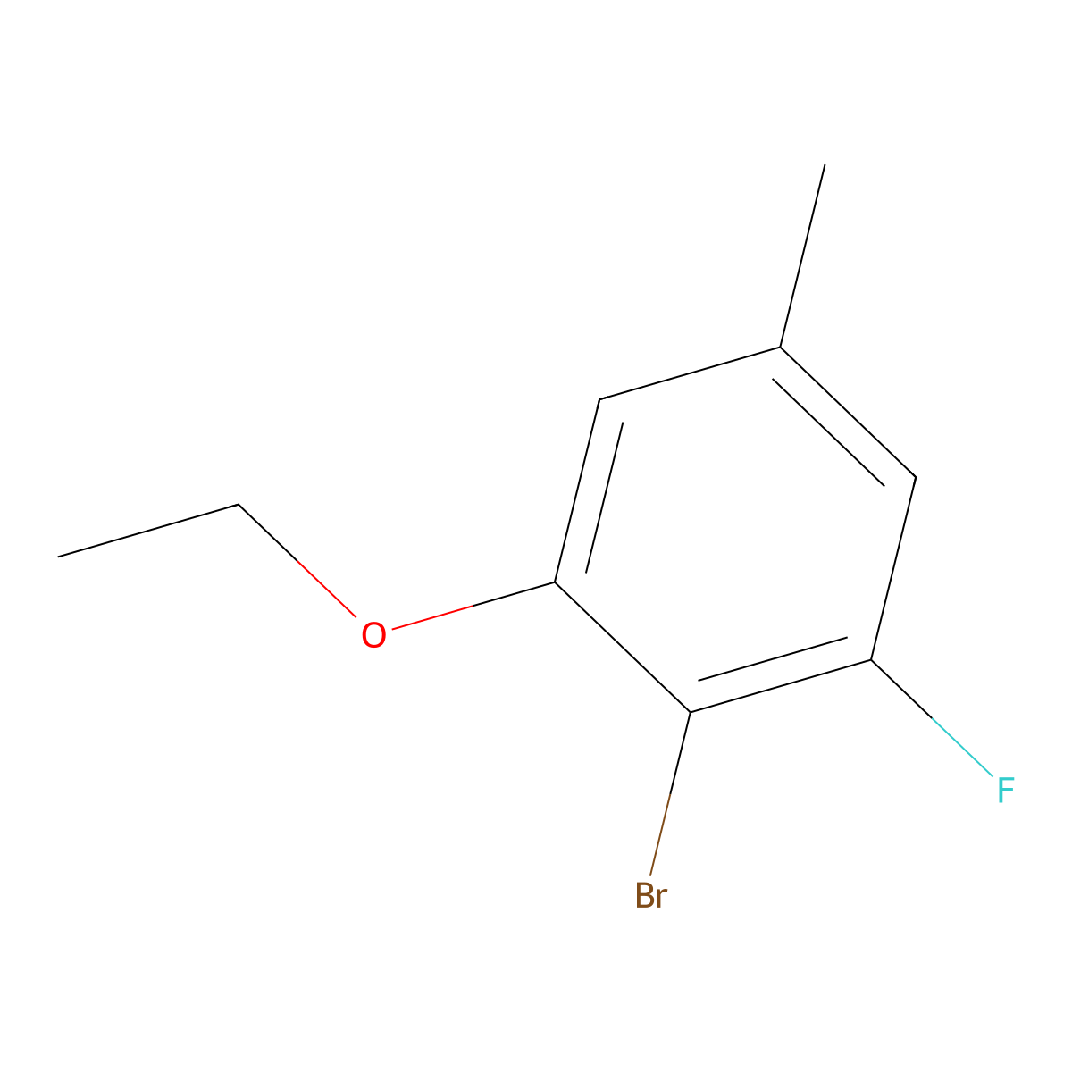 2-Bromo-1-ethoxy-3-fluoro-5-methylbenzene molecular structure, CAS 2385114-13-4