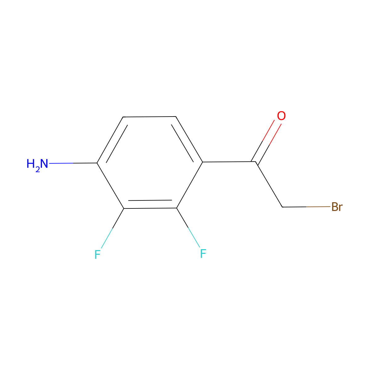 1-(4-Amino-2,3-difluorophenyl)-2-bromoethanone molecular structure, CAS 2385118-02-3