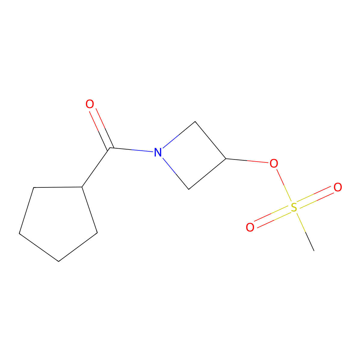 1-Cyclopentanecarbonylazetidin-3-yl methanesulfonate molecular structure, CAS 2385118-80-7