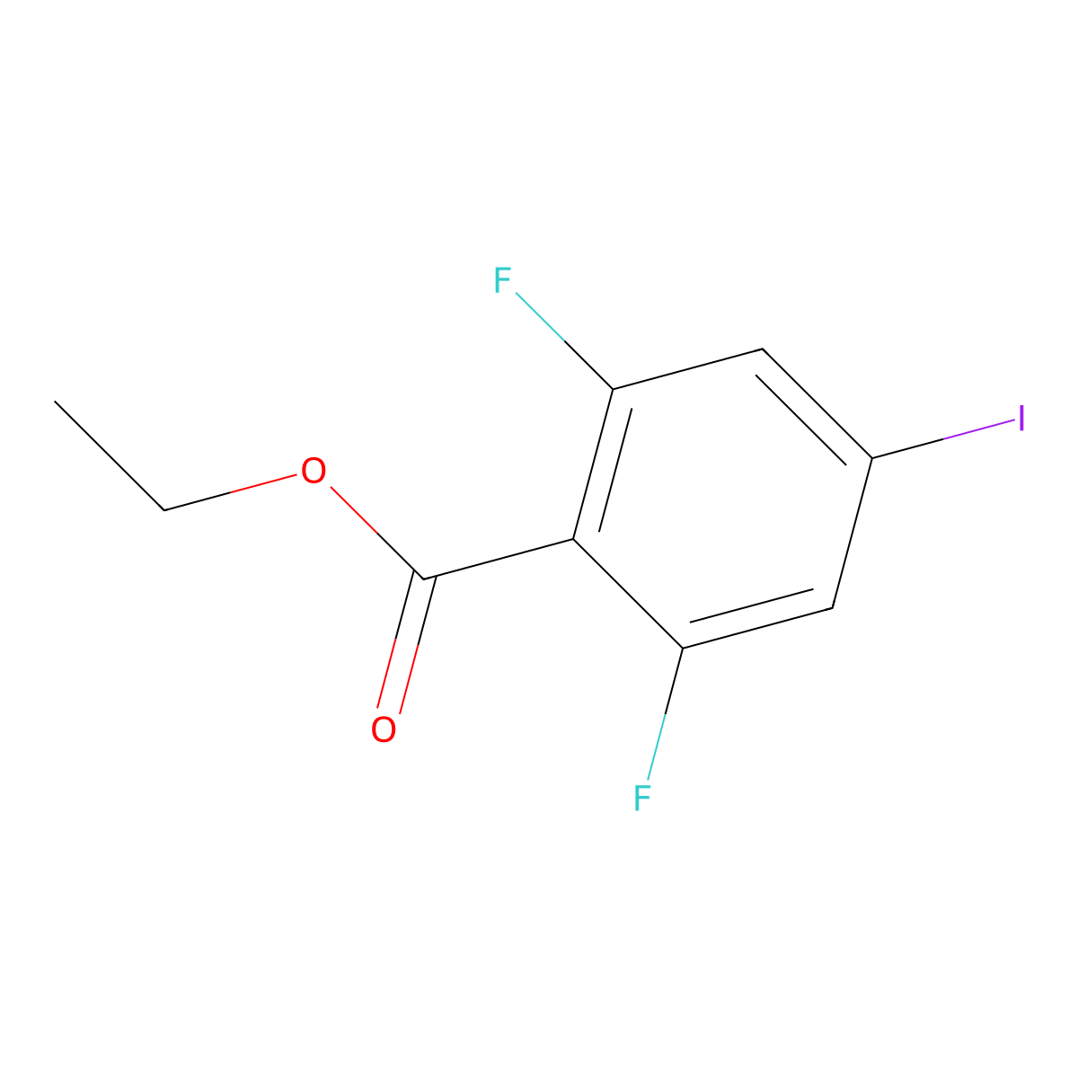 Ethyl 2,6-difluoro-4-iodobenzoate molecular structure, CAS 2385126-07-6
