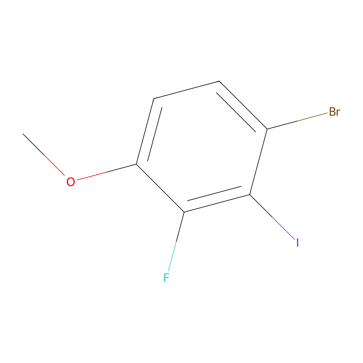 1-Bromo-3-fluoro-2-iodo-4-methoxybenzene molecular structure, CAS 2385126-32-7