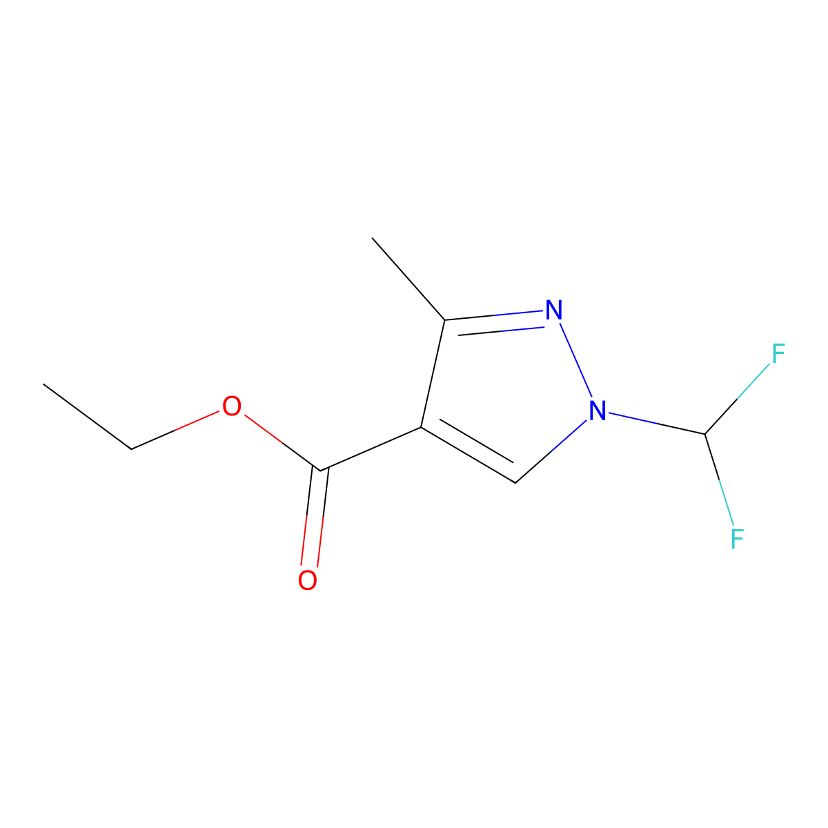 Ethyl 1-(difluoromethyl)-3-methyl-pyrazole-4-carboxylate molecular structure, CAS 2385126-33-8