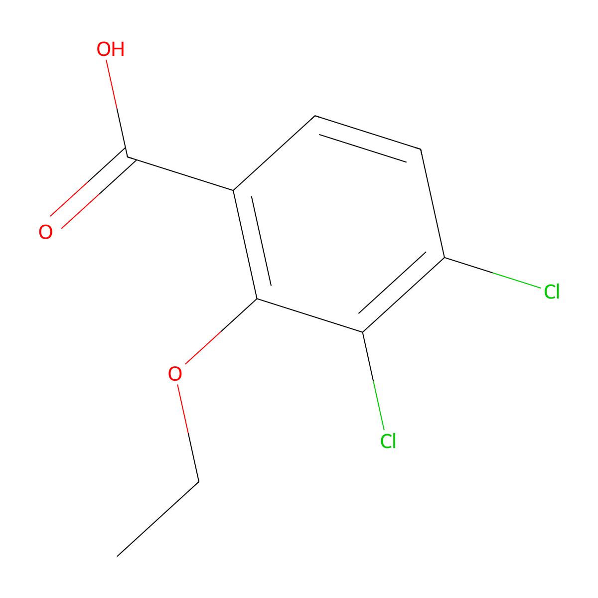 3,4-Dichloro-2-ethoxybenzoic acid molecular structure, CAS 2385126-38-3