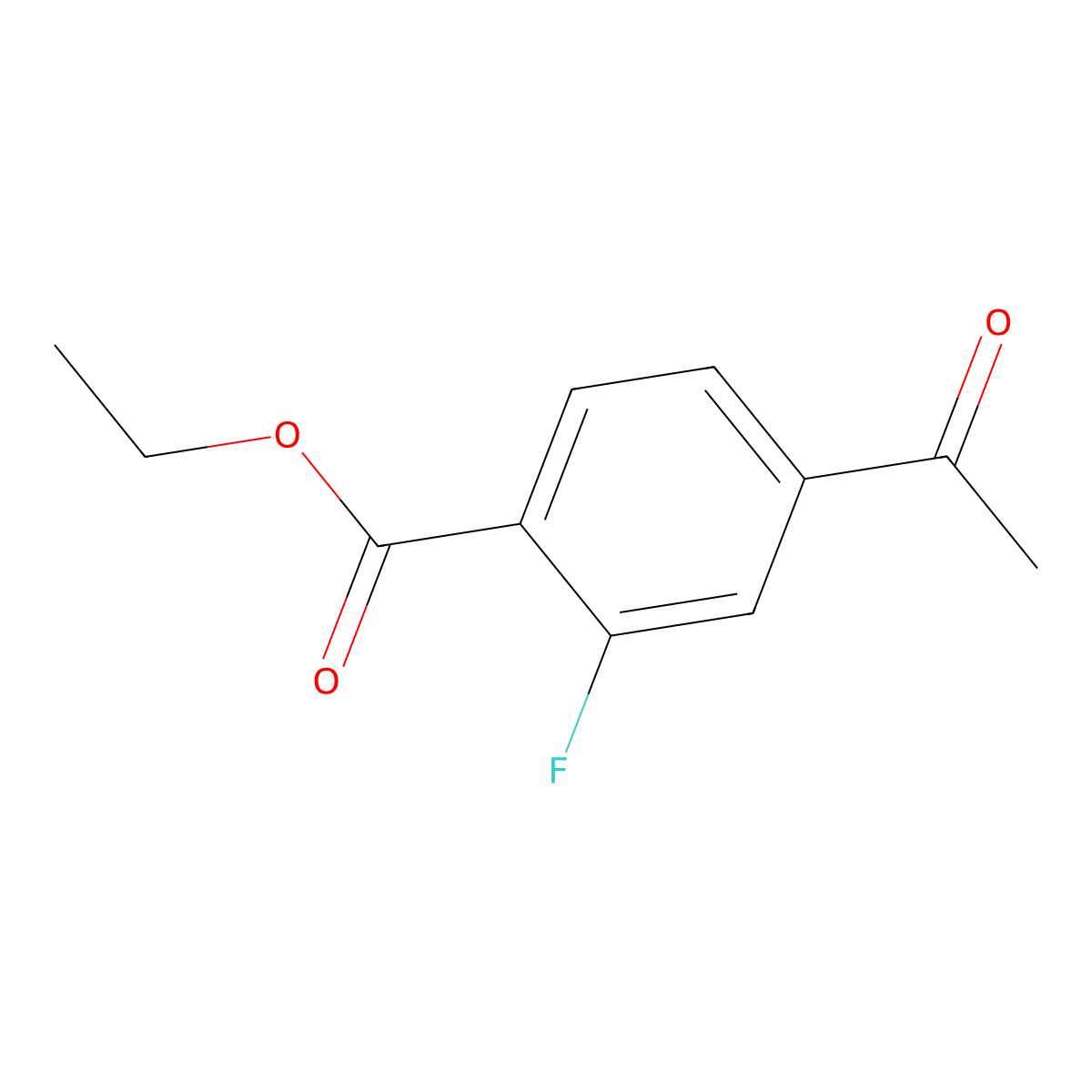 Ethyl 4-acetyl-2-fluorobenzoate molecular structure, CAS 2385144-04-5