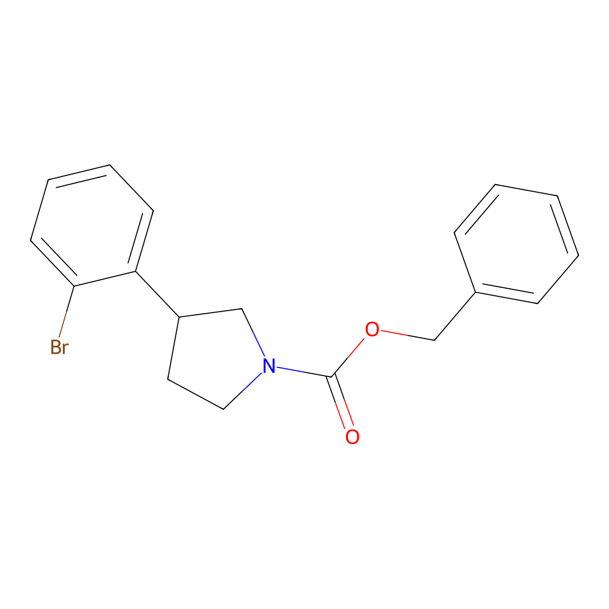 Benzyl 3-(2-bromophenyl)pyrrolidine-1-carboxylate molecular structure, CAS 2385146-30-3