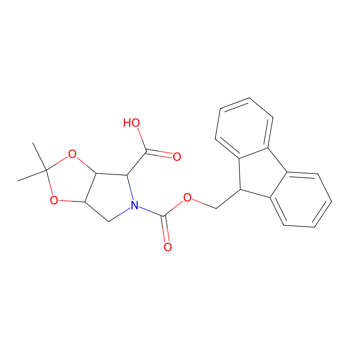 5-{[(9H-fluoren-9-yl)methoxy]carbonyl}-2,2-dimethyl-hexahydro-[1,3]dioxolo[4,5-c]pyrrole-4-carboxylic acid molecular structure, CAS 2385147-92-0