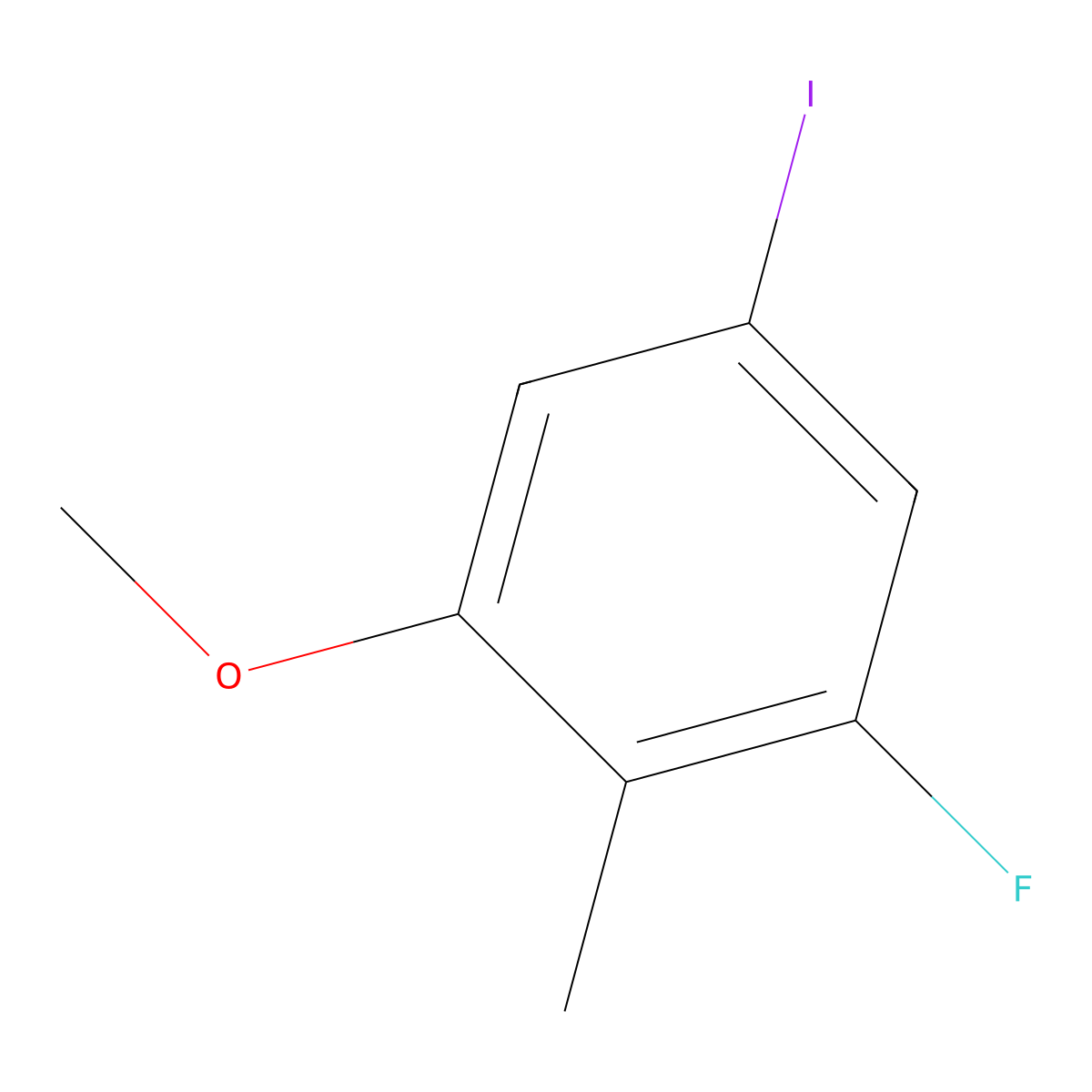 1-Fluoro-5-iodo-3-methoxy-2-methylbenzene molecular structure, CAS 2385157-97-9