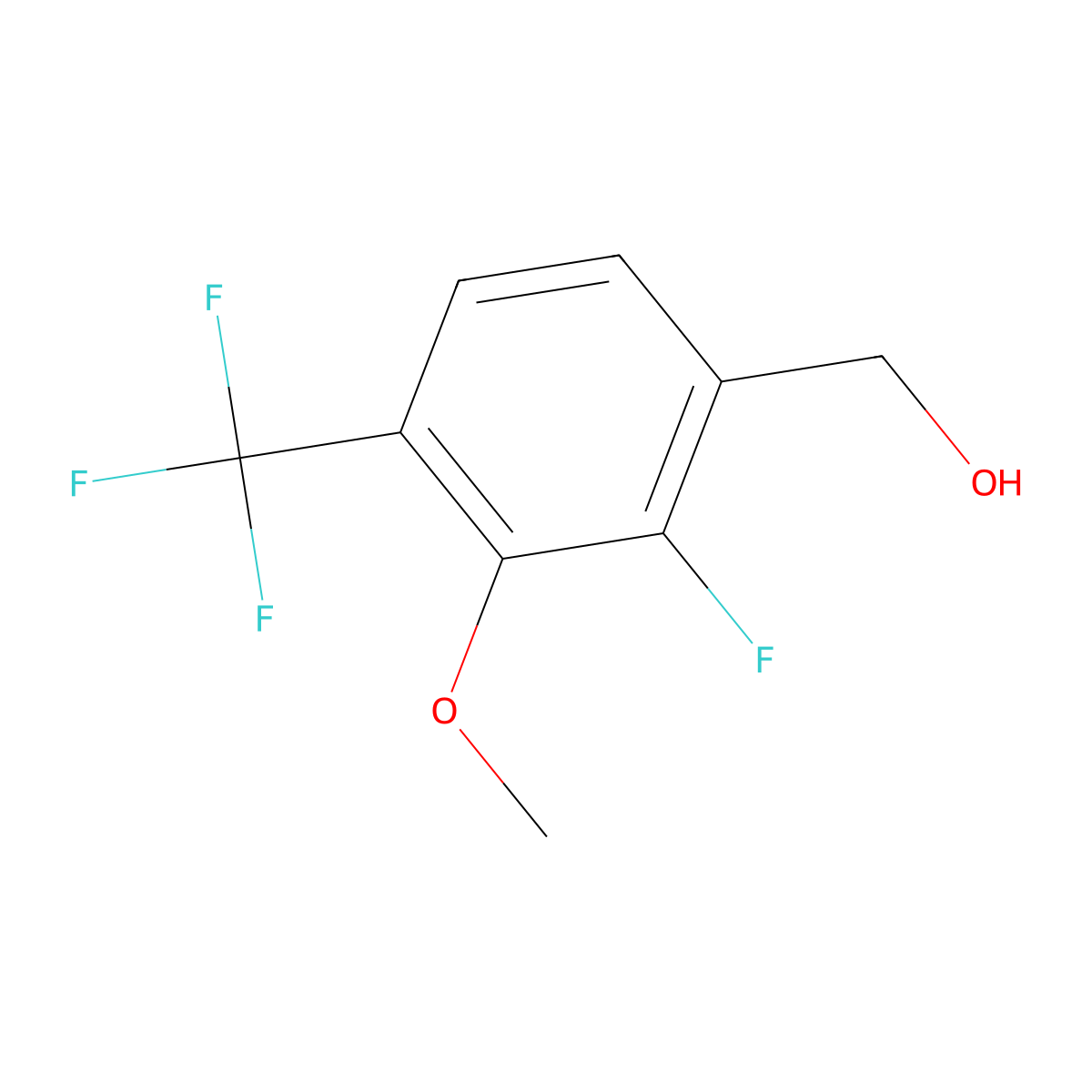 (2-Fluoro-3-methoxy-4-(trifluoromethyl)phenyl)methanol molecular structure, CAS 2385170-23-8