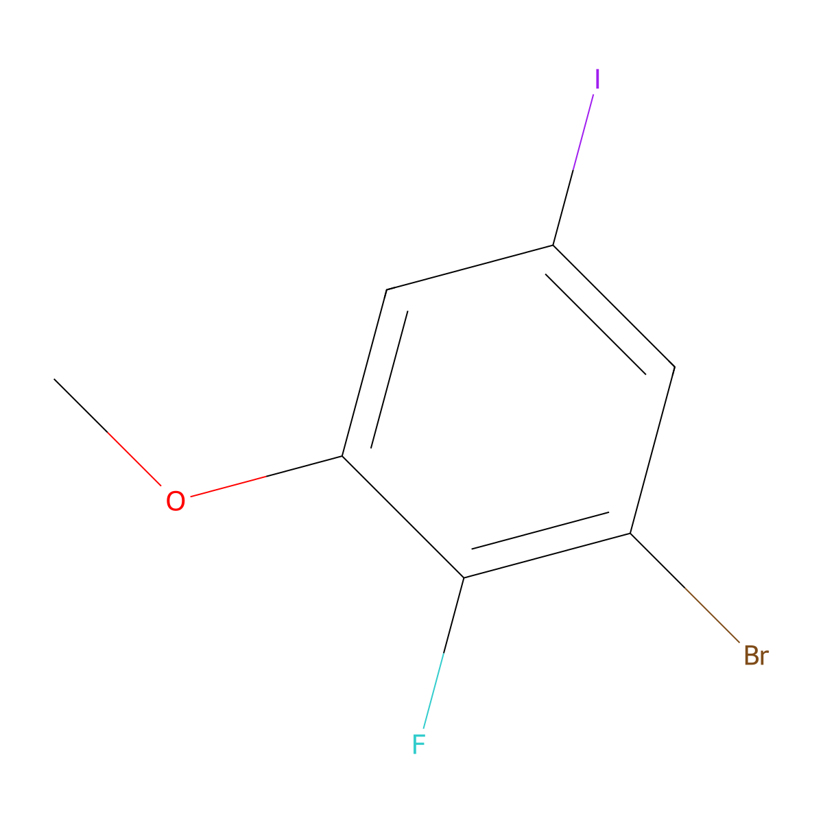 1-Bromo-2-fluoro-5-iodo-3-methoxybenZene molecular structure, CAS 2385174-03-6