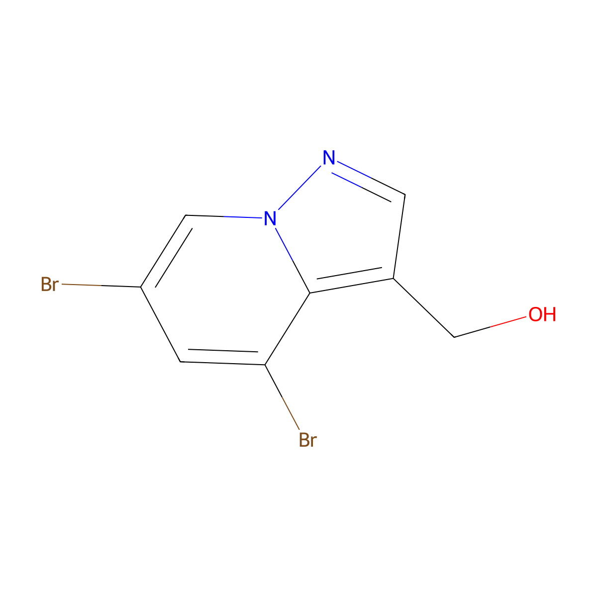 (4,6-Dibromopyrazolo[1,5-a]pyridin-3-yl)methanol molecular structure, CAS 2385177-77-3