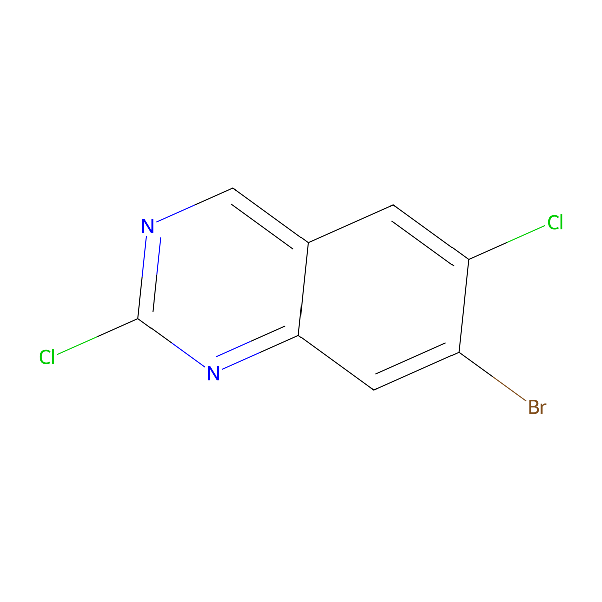 7-Bromo-2,6-dichloroquinazoline molecular structure, CAS 2385181-32-6