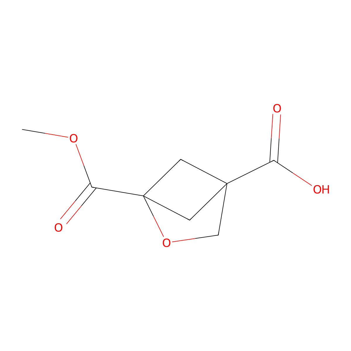 1-Methoxycarbonyl-2-oxabicyclo[2.1.1]hexane-4-carboxylic acid molecular structure, CAS 2385186-83-2