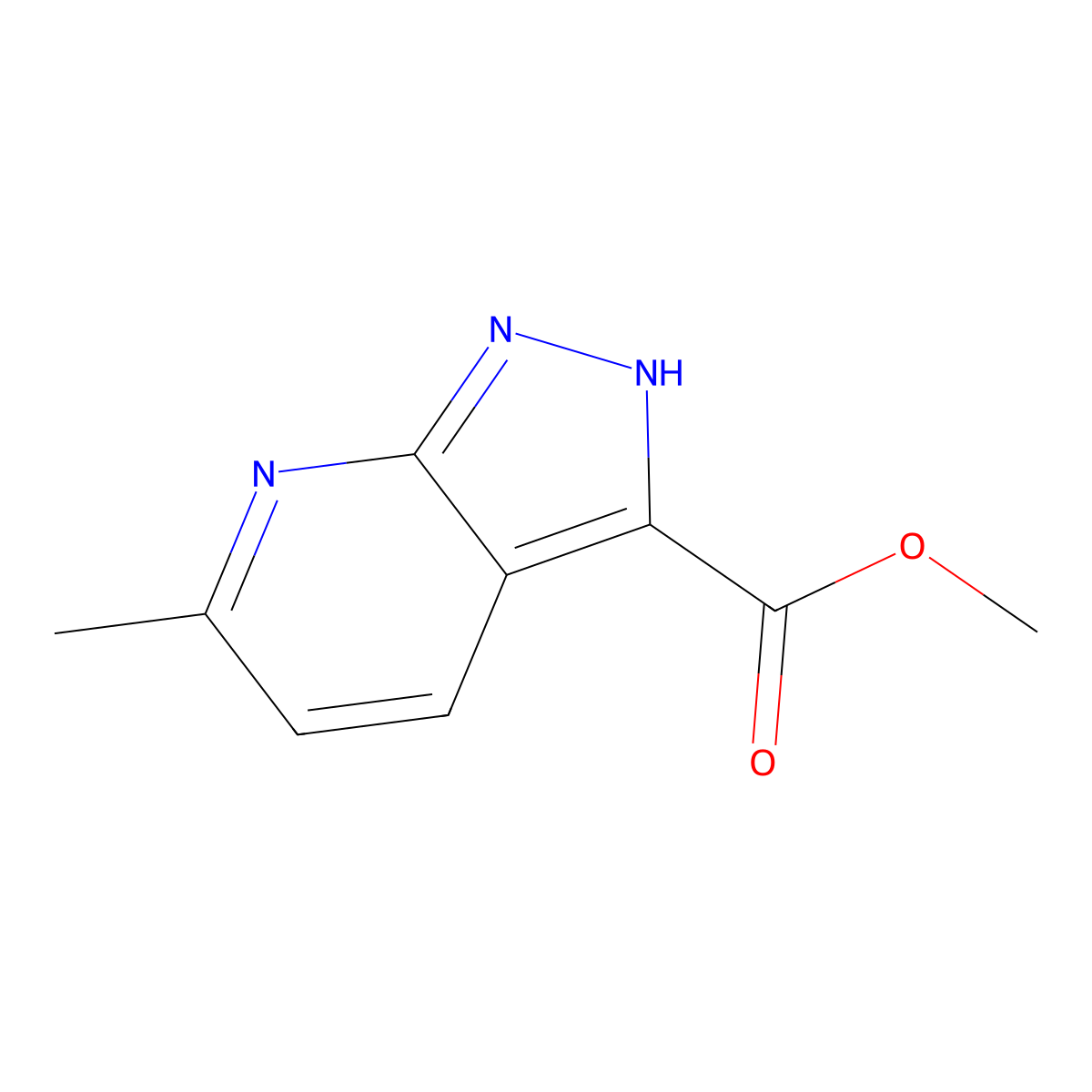 methyl 6-methyl-2H-pyrazolo[3,4-b]pyridine-3-carboxylate molecular structure, CAS 2385191-58-0