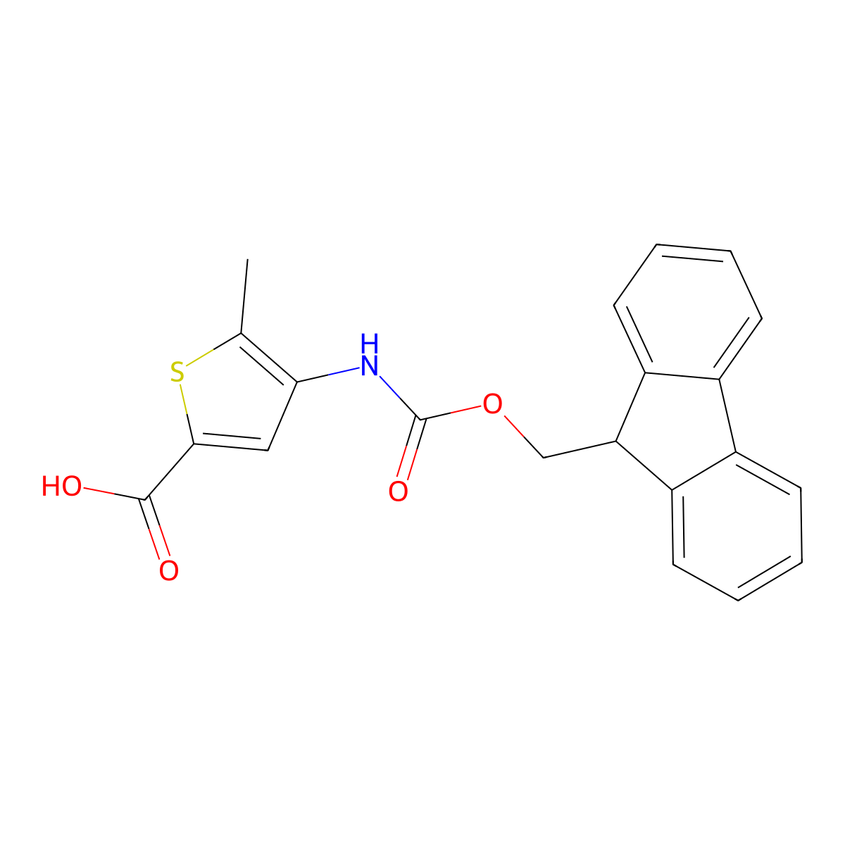 4-({[(9H-fluoren-9-yl)methoxy]carbonyl}amino)-5-methylthiophene-2-carboxylic acid molecular structure, CAS 2385191-89-7