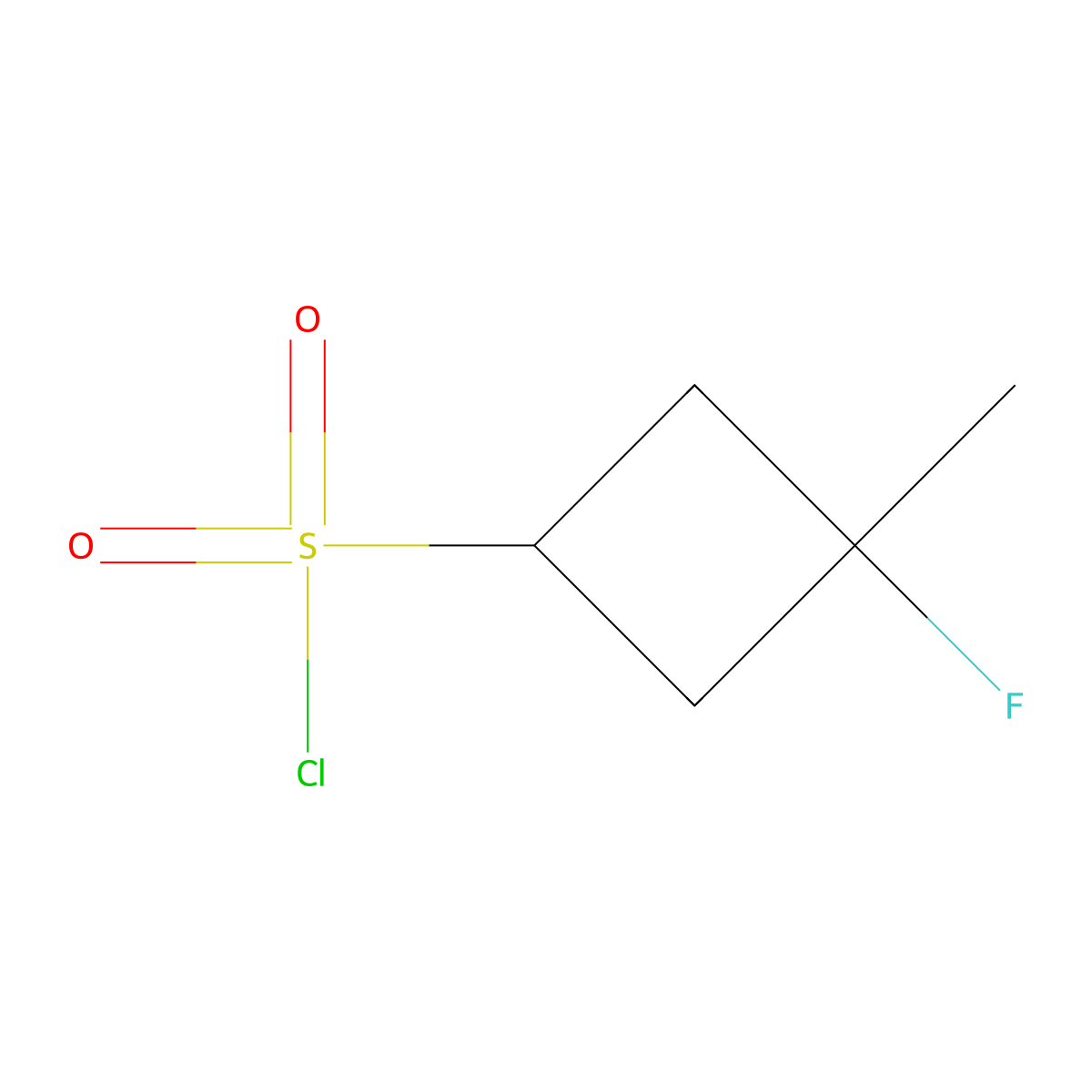 3-Fluoro-3-methylcyclobutane-1-sulfonyl chloride molecular structure, CAS 2385198-63-8