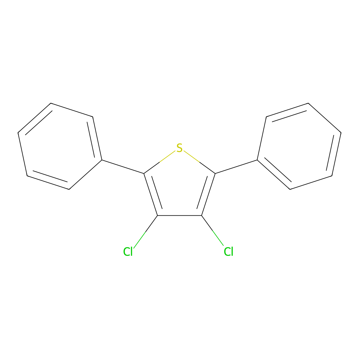 3,4-Dichloro-2,5-diphenylthiophene molecular structure, CAS 23852-94-0