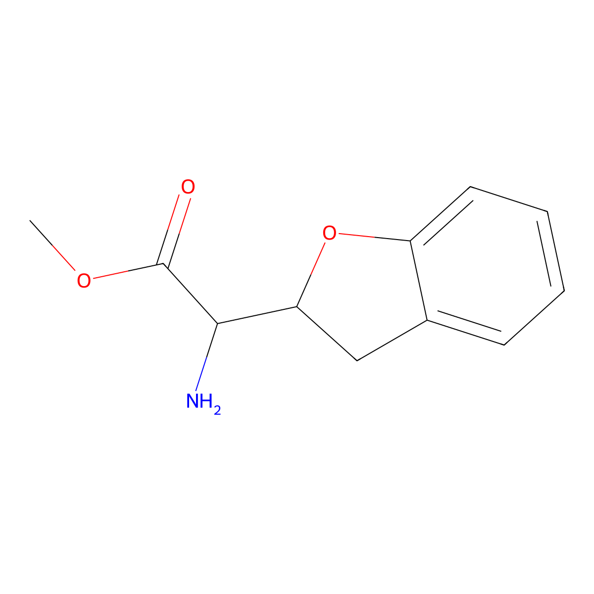 Methyl 2-amino-2-(2,3-dihydro-1-benzofuran-2-yl)acetate molecular structure, CAS 2385201-66-9