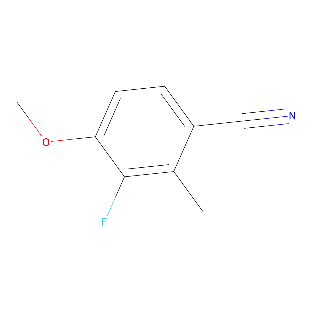 3-Fluoro-4-methoxy-2-methylbenzonitrile molecular structure, CAS 2385202-73-1
