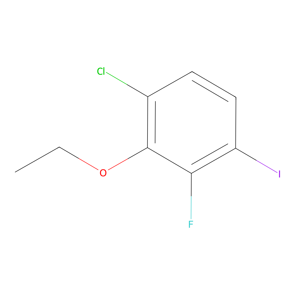 1-Chloro-2-ethoxy-3-fluoro-4-iodobenzene molecular structure, CAS 2385204-76-0