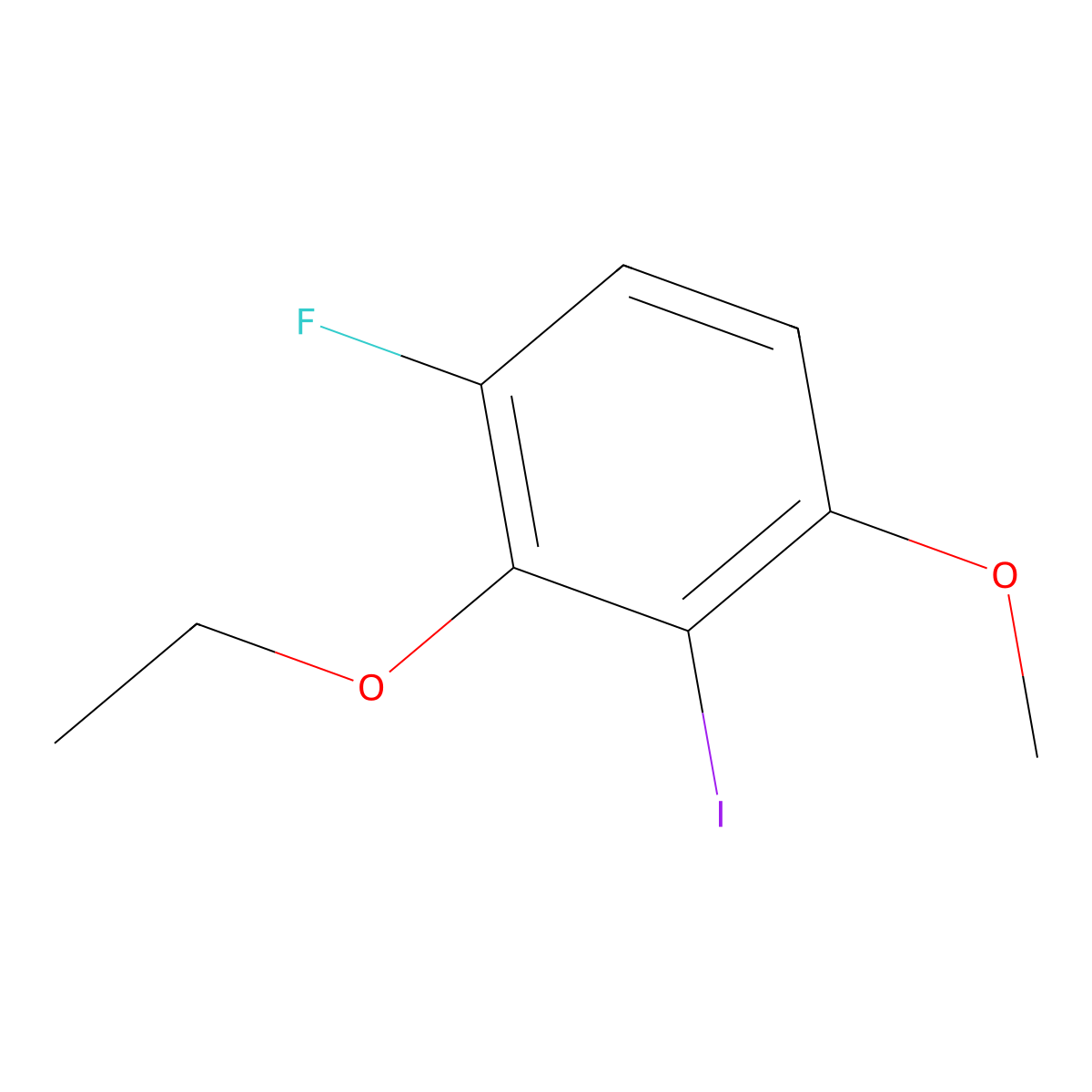 2-Ethoxy-1-fluoro-3-iodo-4-methoxybenZene molecular structure, CAS 2385205-06-9