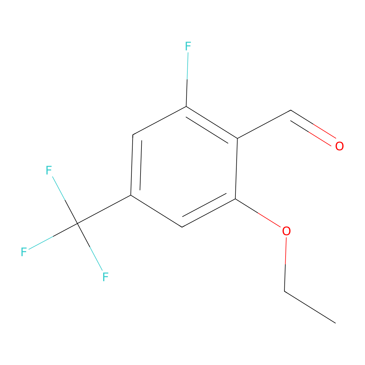 2-Ethoxy-6-fluoro-4-(trifluoromethyl)benzaldehyde molecular structure, CAS 2385206-97-1